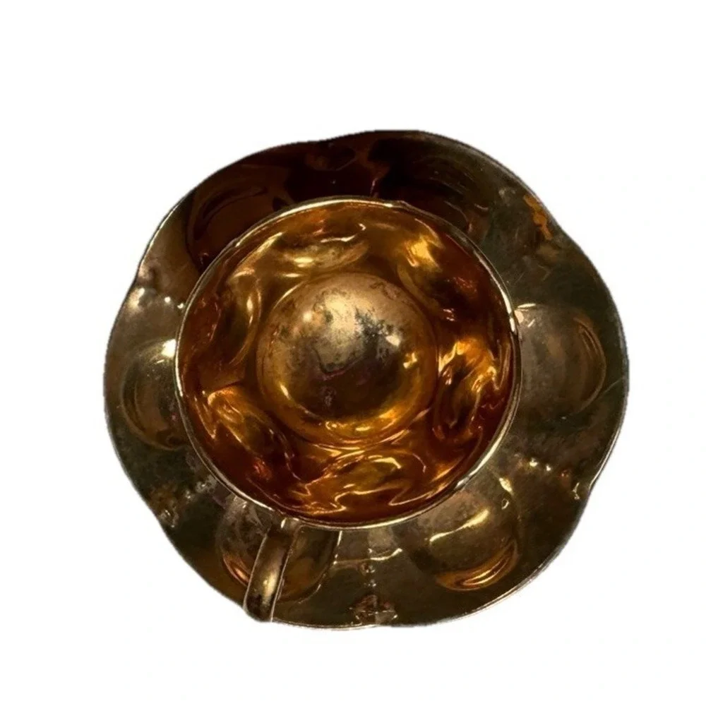 Ucagco Ceramics Japan Miniature Teacup Cup & Saucer Small‎ Tiny Gold